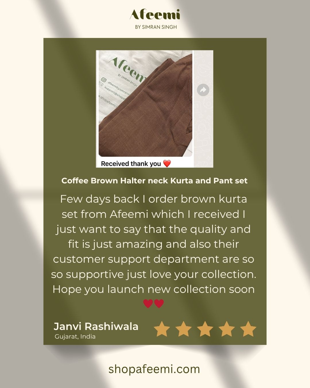 Coffee Brown halter neck Kurta and Pant set