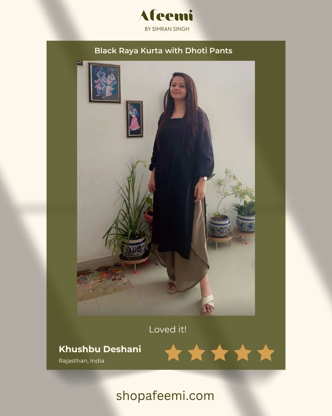 Black Raya Kurta with Dhoti Pants