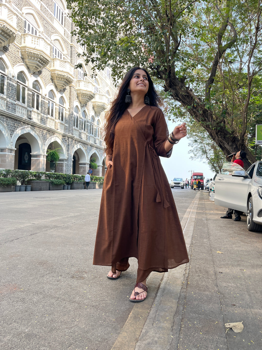 Angarakha Suit Set in Dark mocha brown