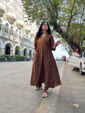 Angarakha Suit Set in Dark mocha brown
