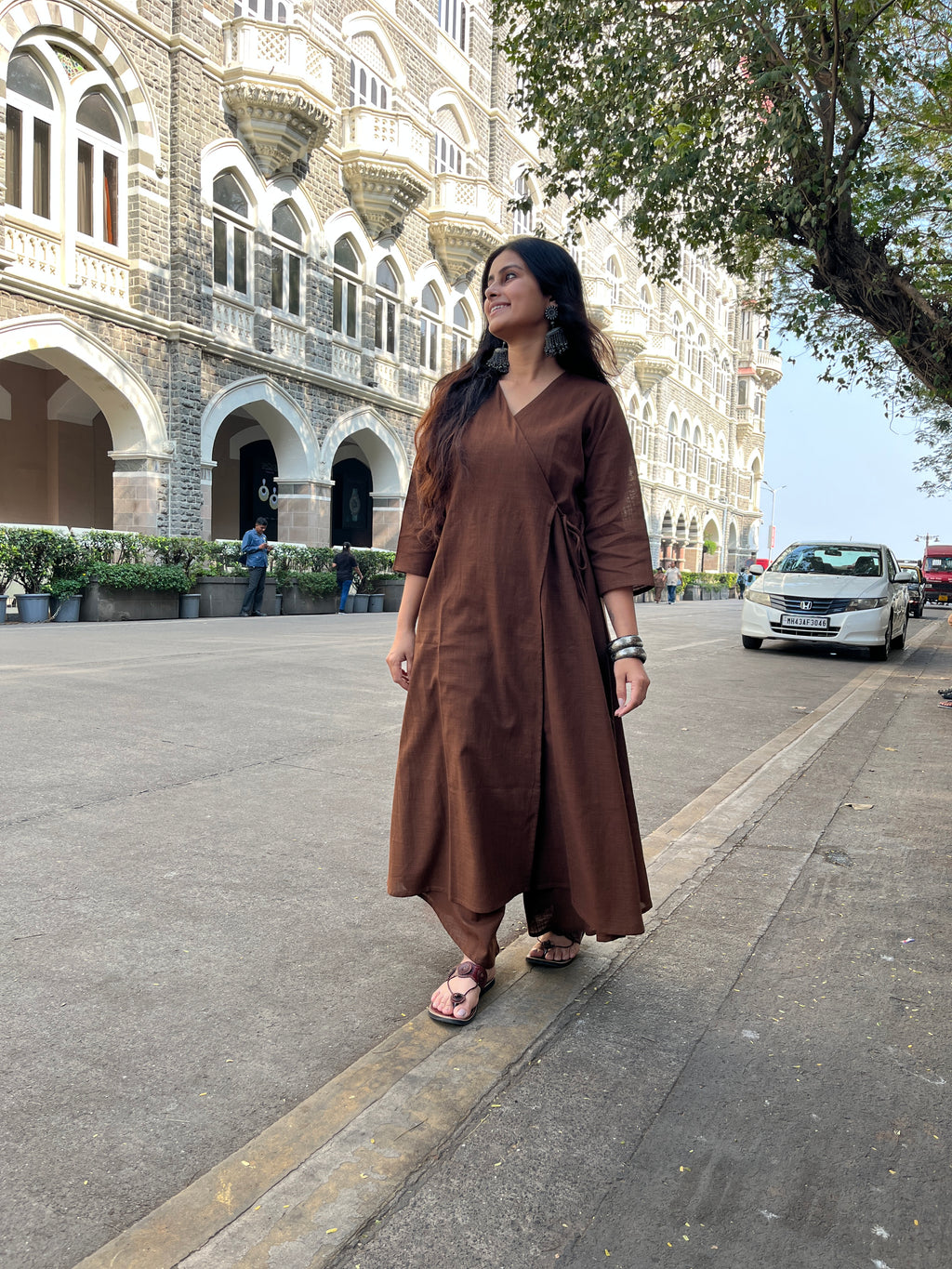 Angarakha Suit Set in Dark mocha brown