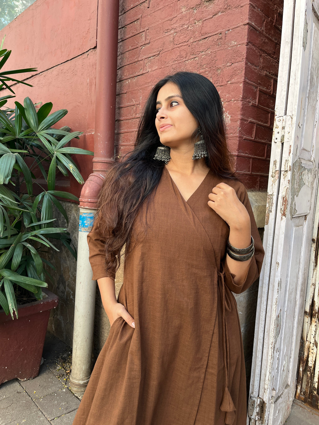 Dark Mocha brown Angarakha Kurta