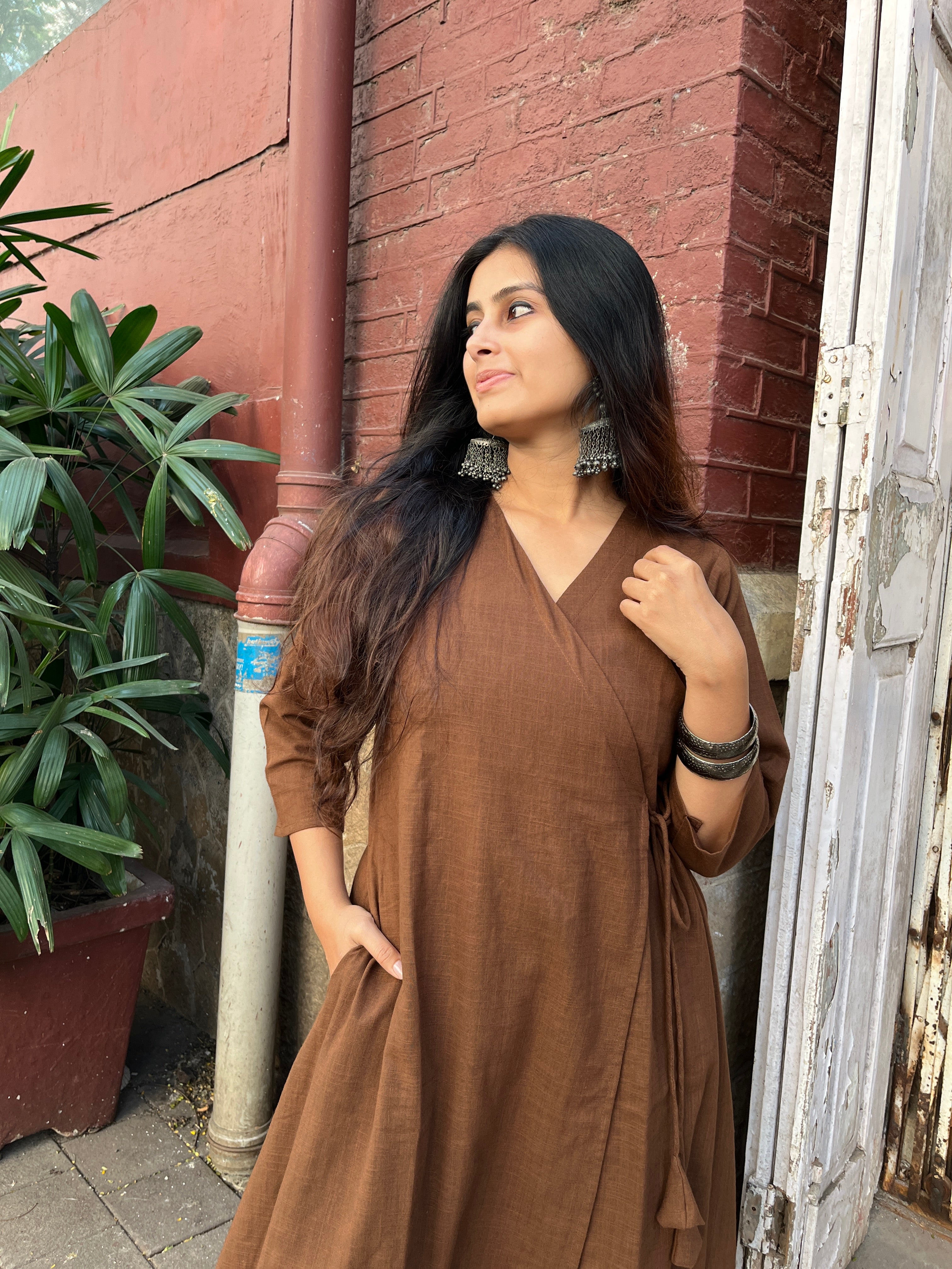 Dark Mocha brown Angarakha Kurta