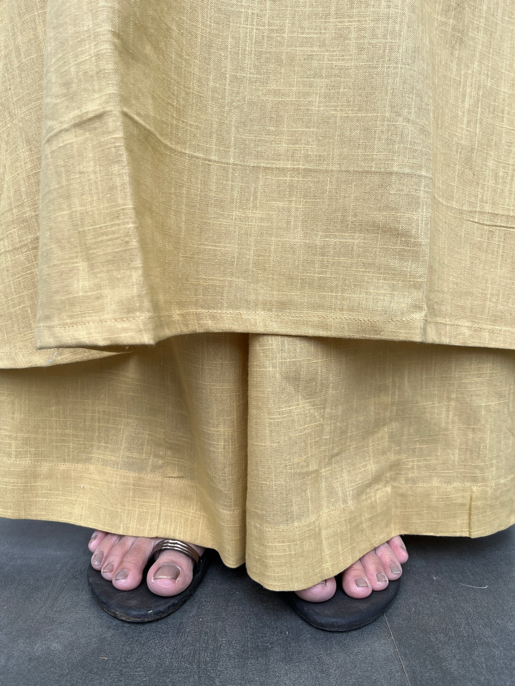 Square neck Kurta with Palazzo pants in Daffodil