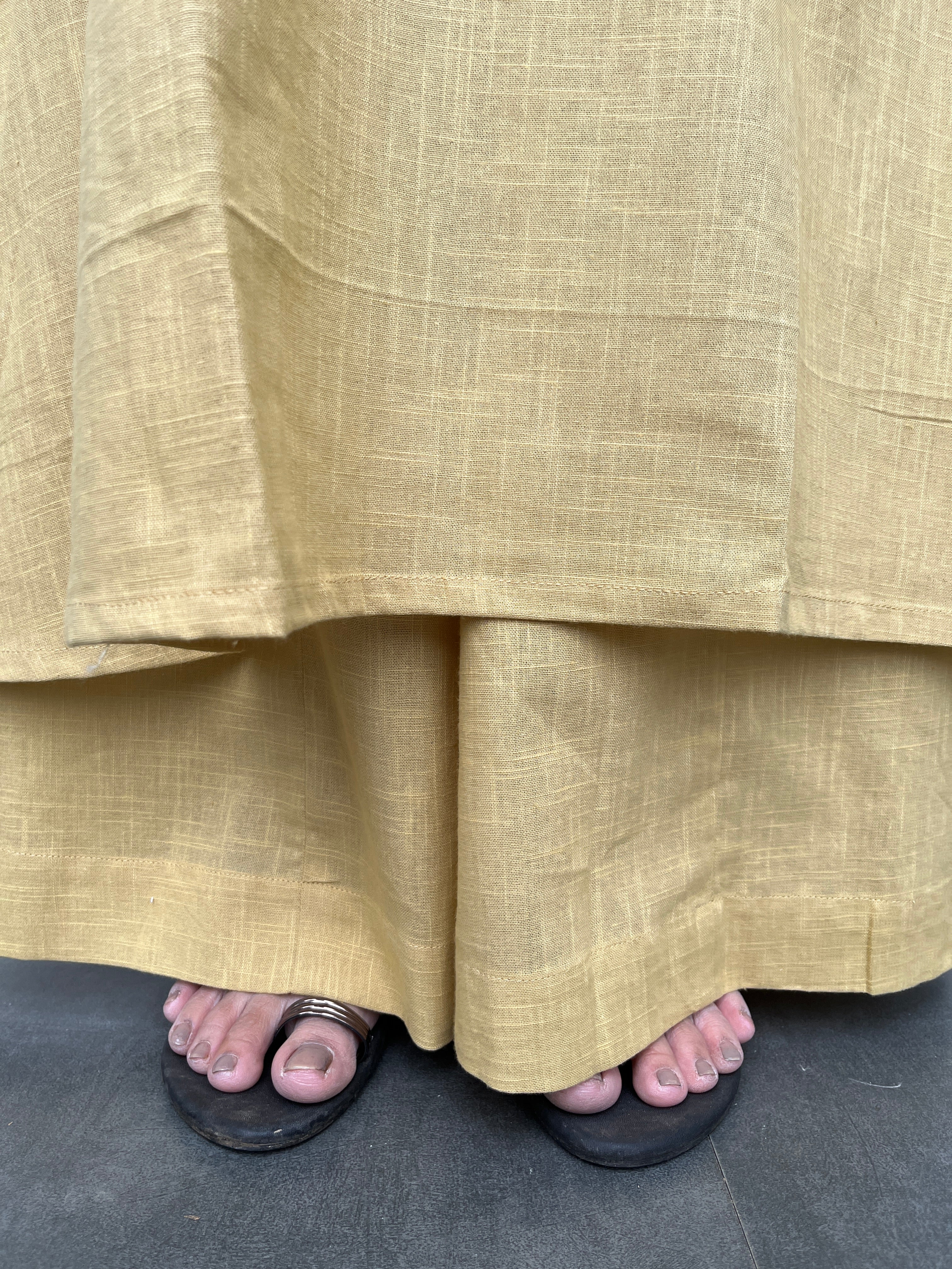 Square neck Kurta with Palazzo pants in Daffodil
