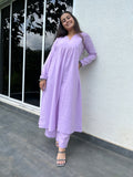Lilac Gher Kurta with Palazzo