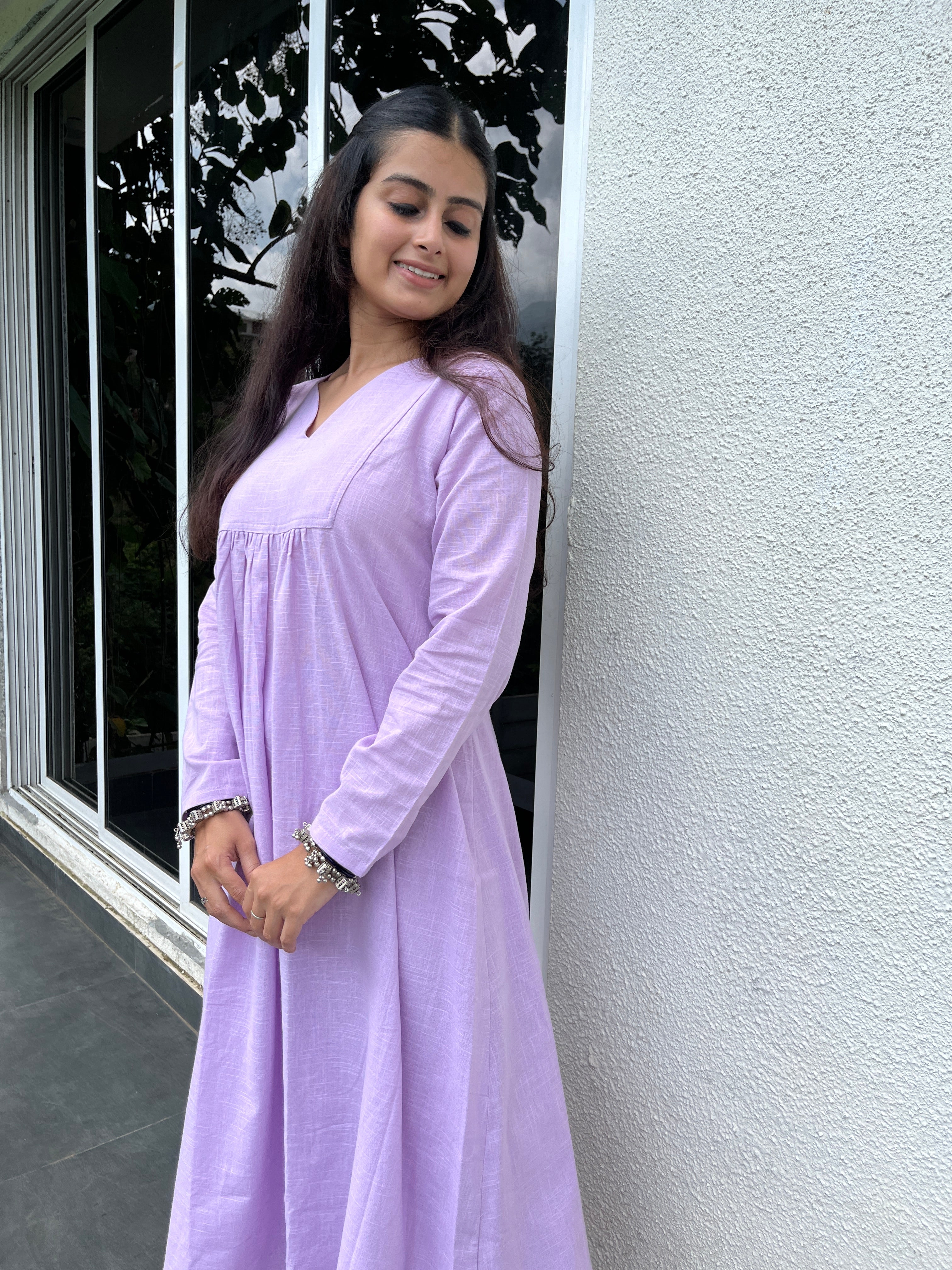 Lilac Gher Kurta with Palazzo