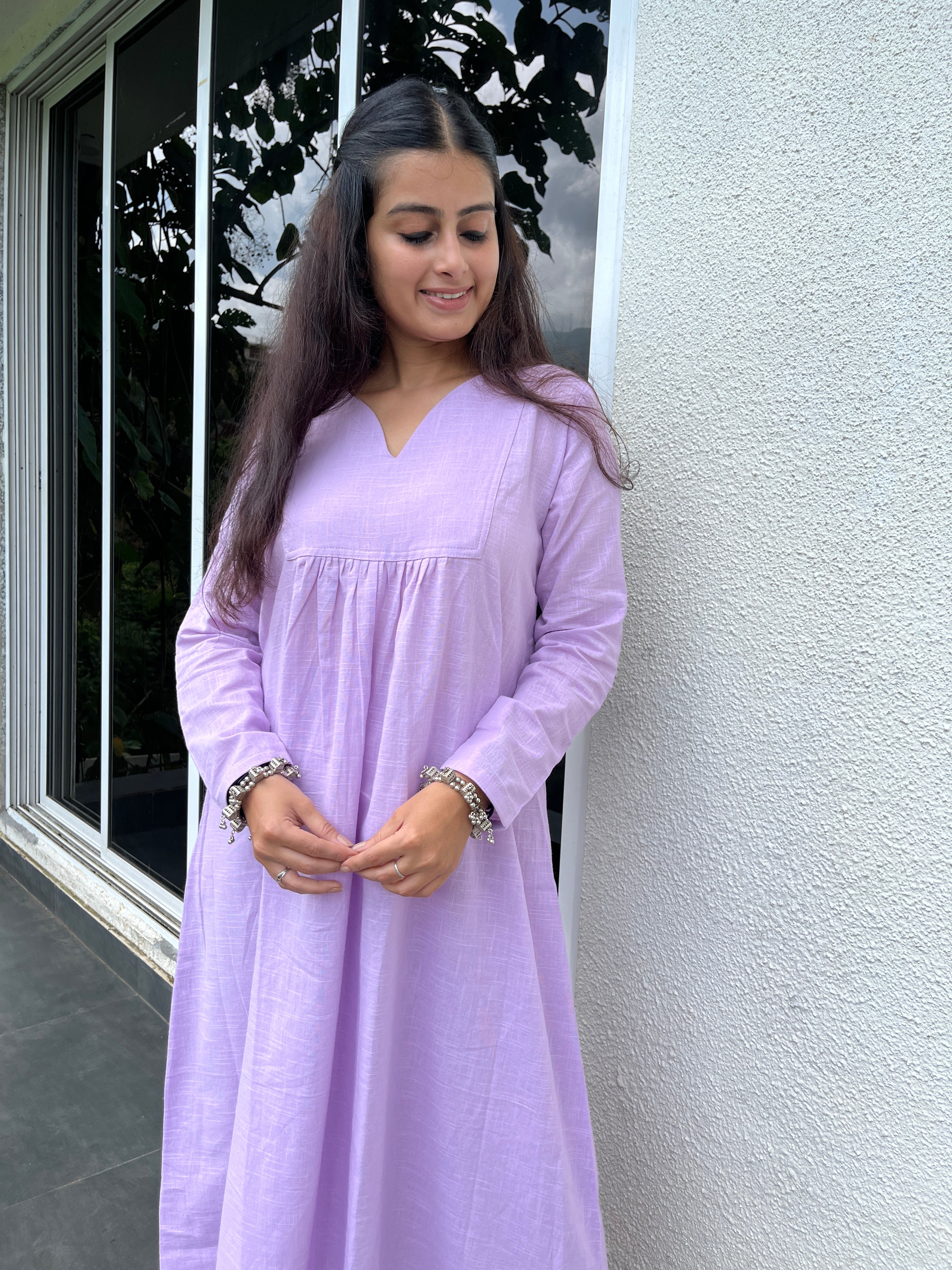Lilac Gher Kurta