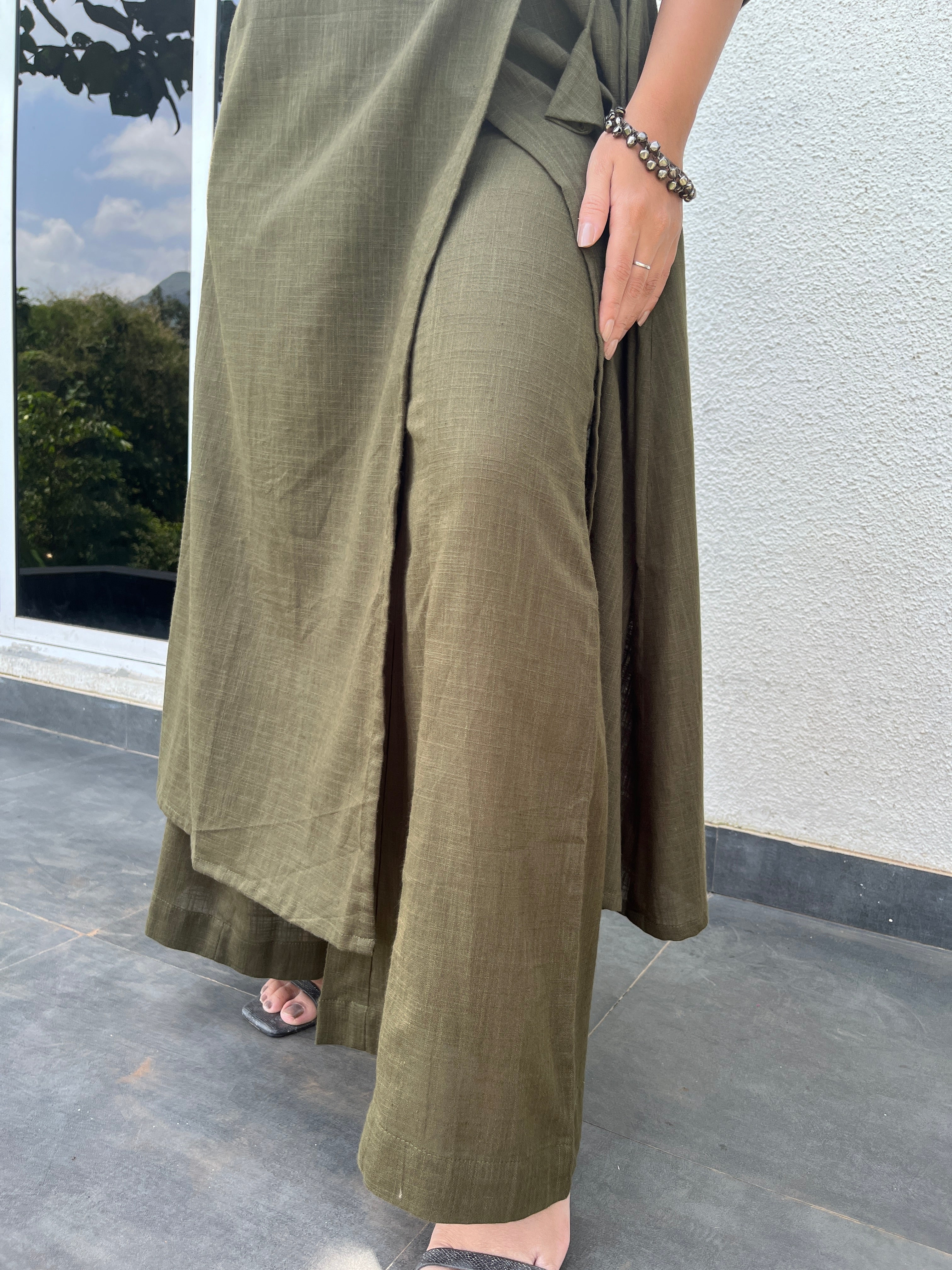 Angarakha Suit Set in Dark Olive