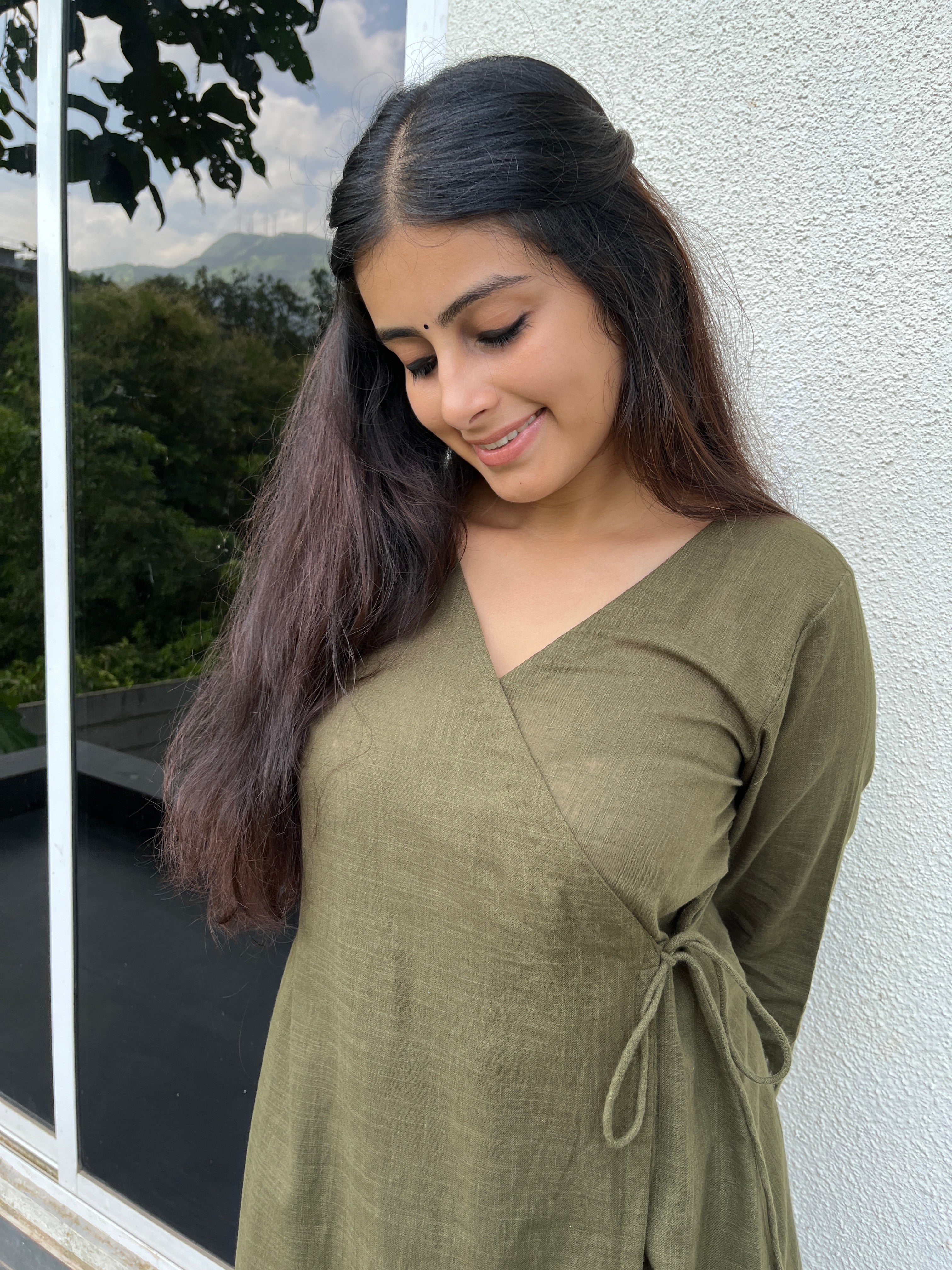 Dark Olive Angarakha Kurta