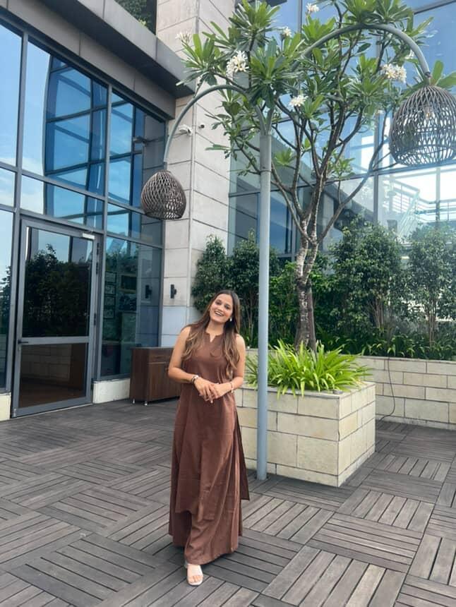 Coffee Brown halter neck Kurta and Pant set