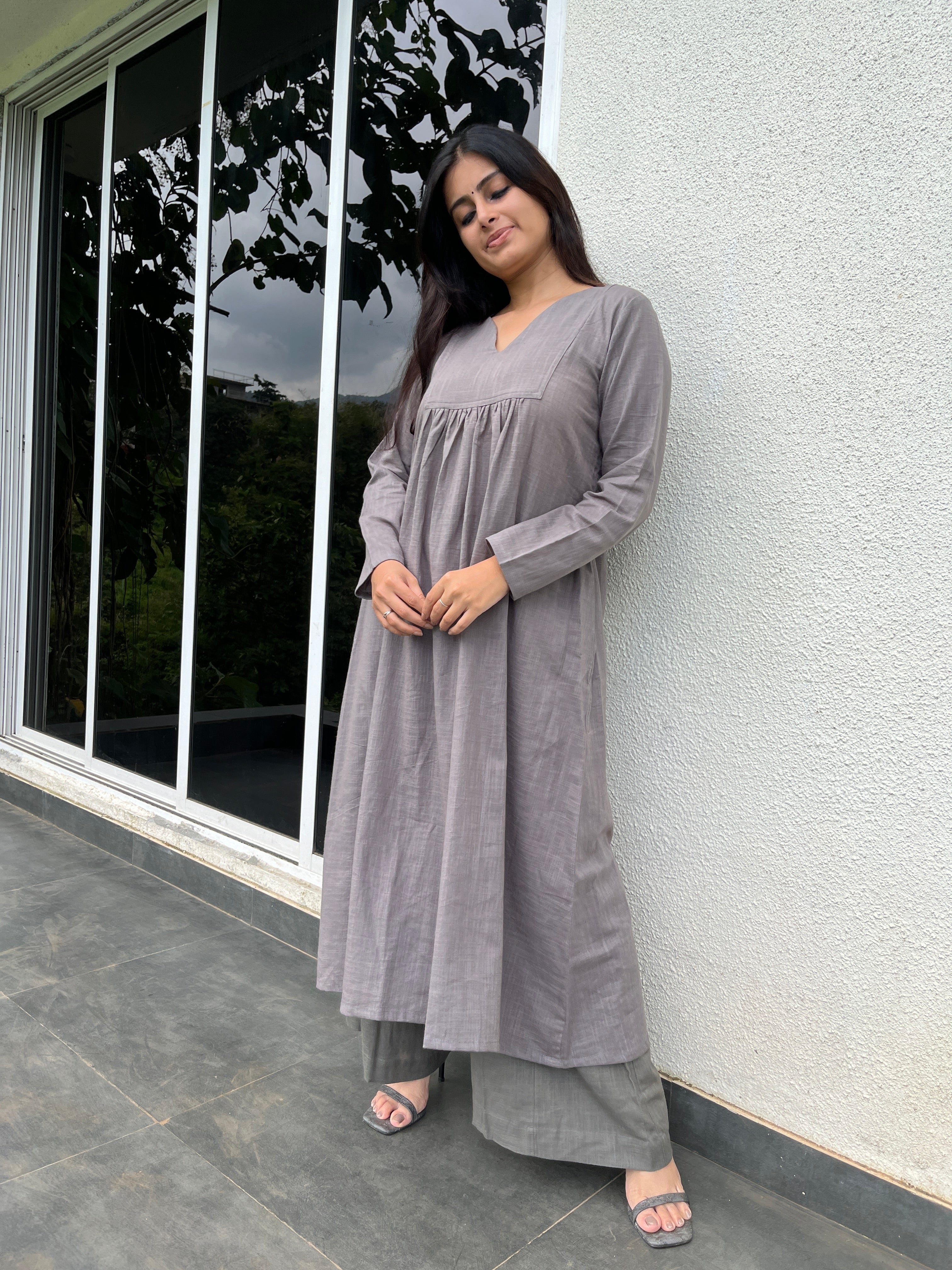 Grey Gher Kurta