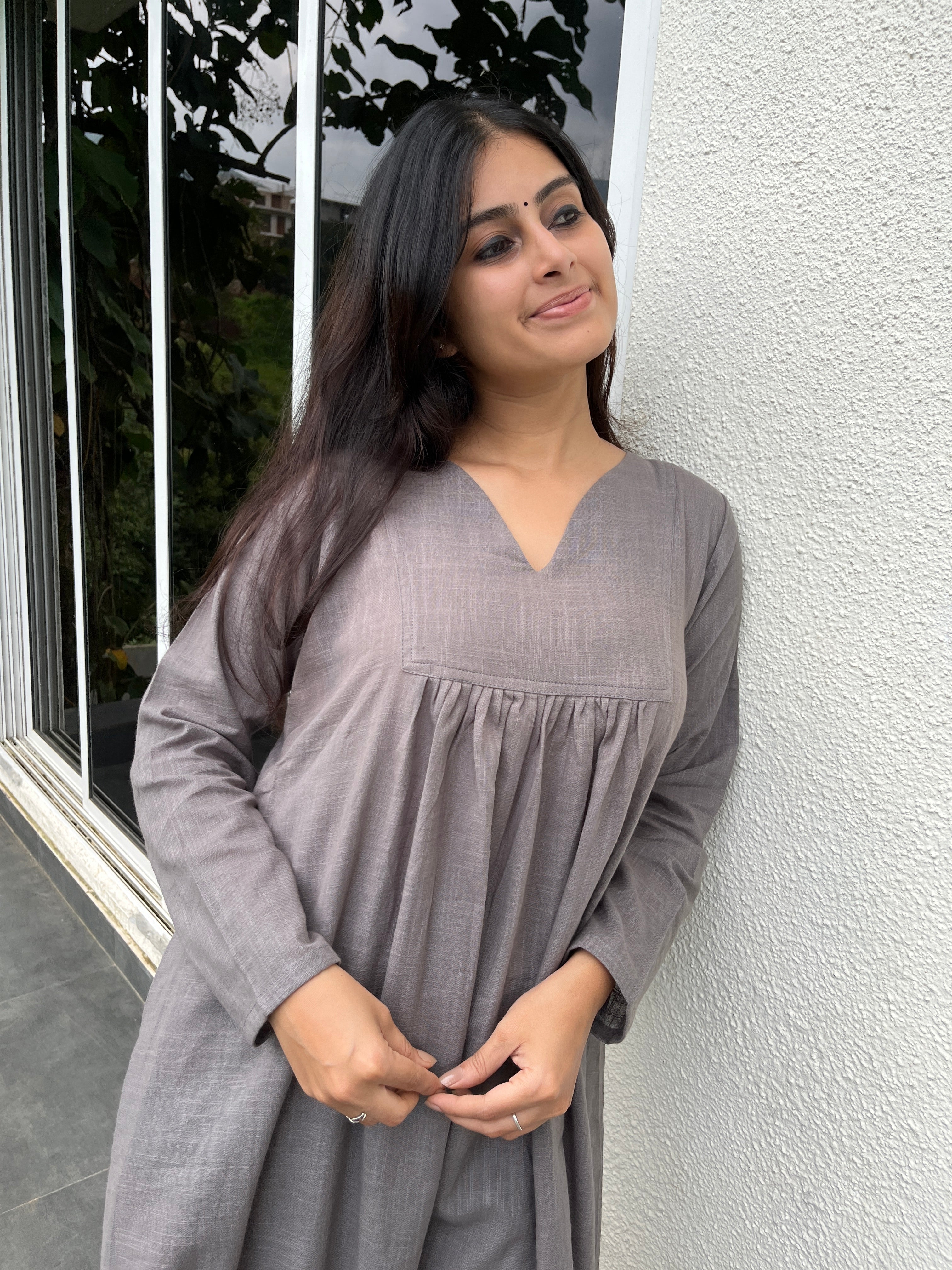 Grey Gher Kurta