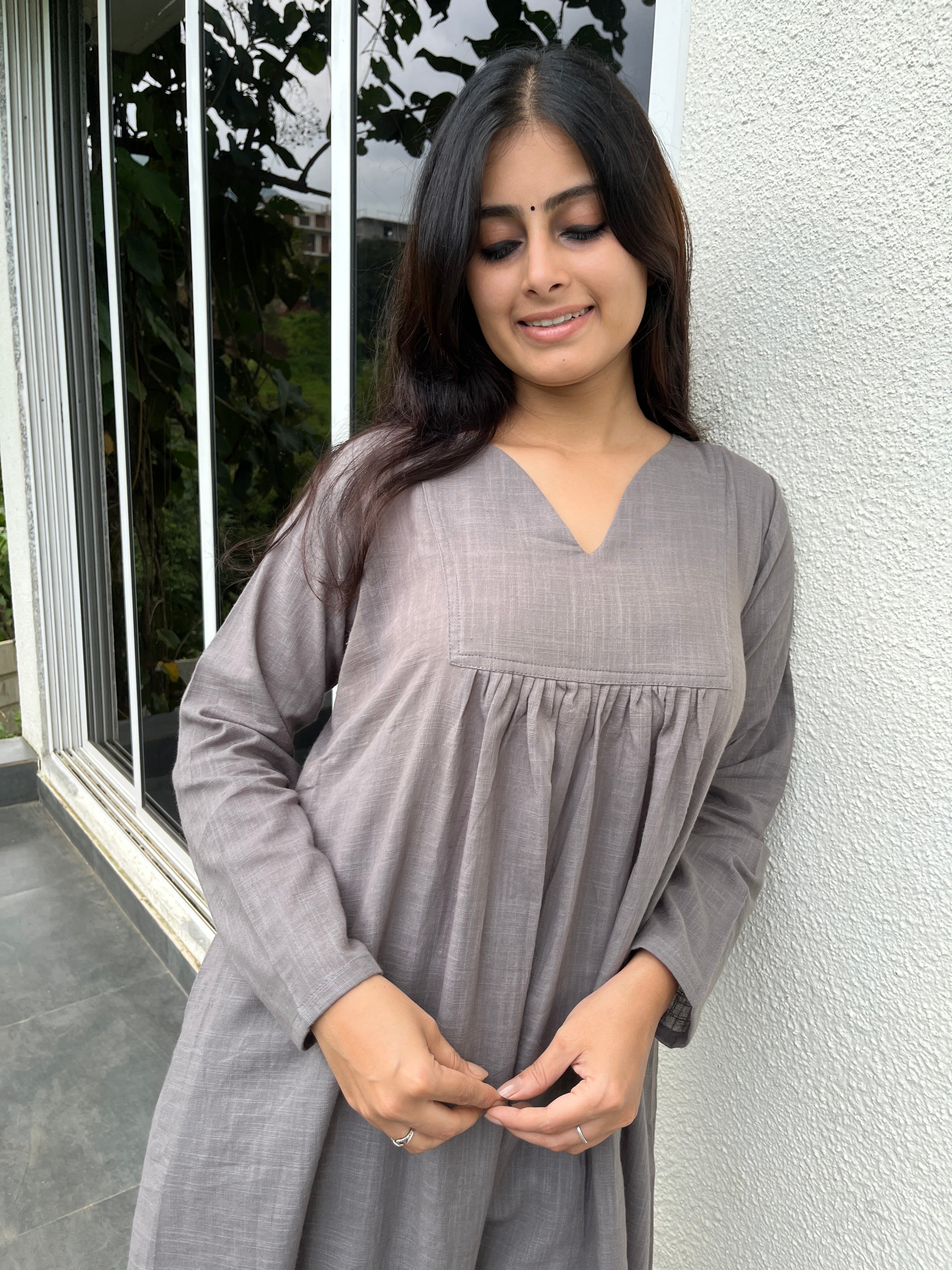 Grey Gher Kurta