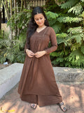 Rooh kurta with Palazzo in coffee brown