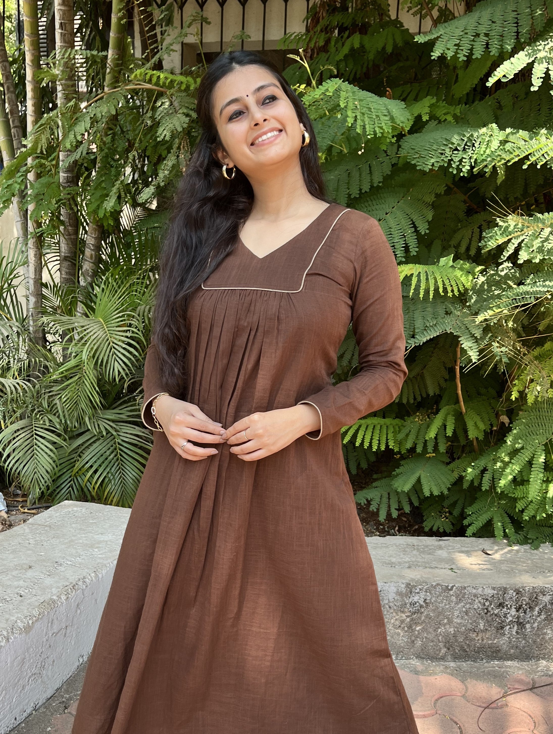 Rooh suit set in coffee brown