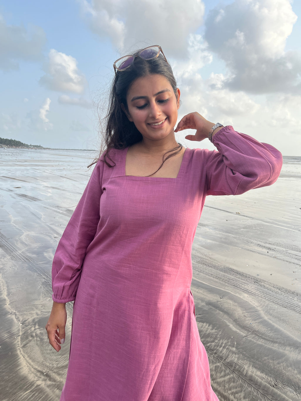 Raya Kurta with Dhoti Pants in mauve