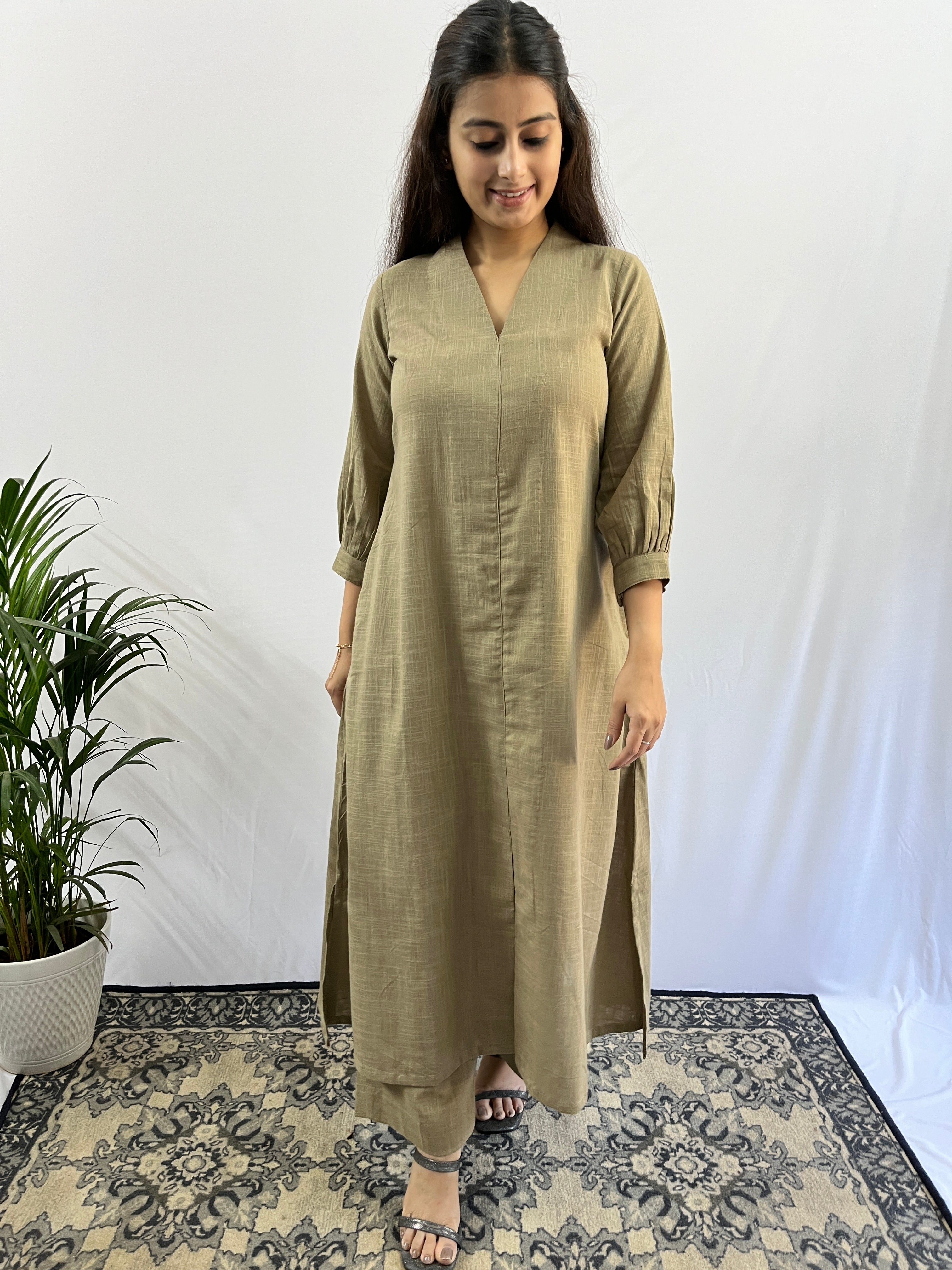 Rubab beige Kurta and Pant set