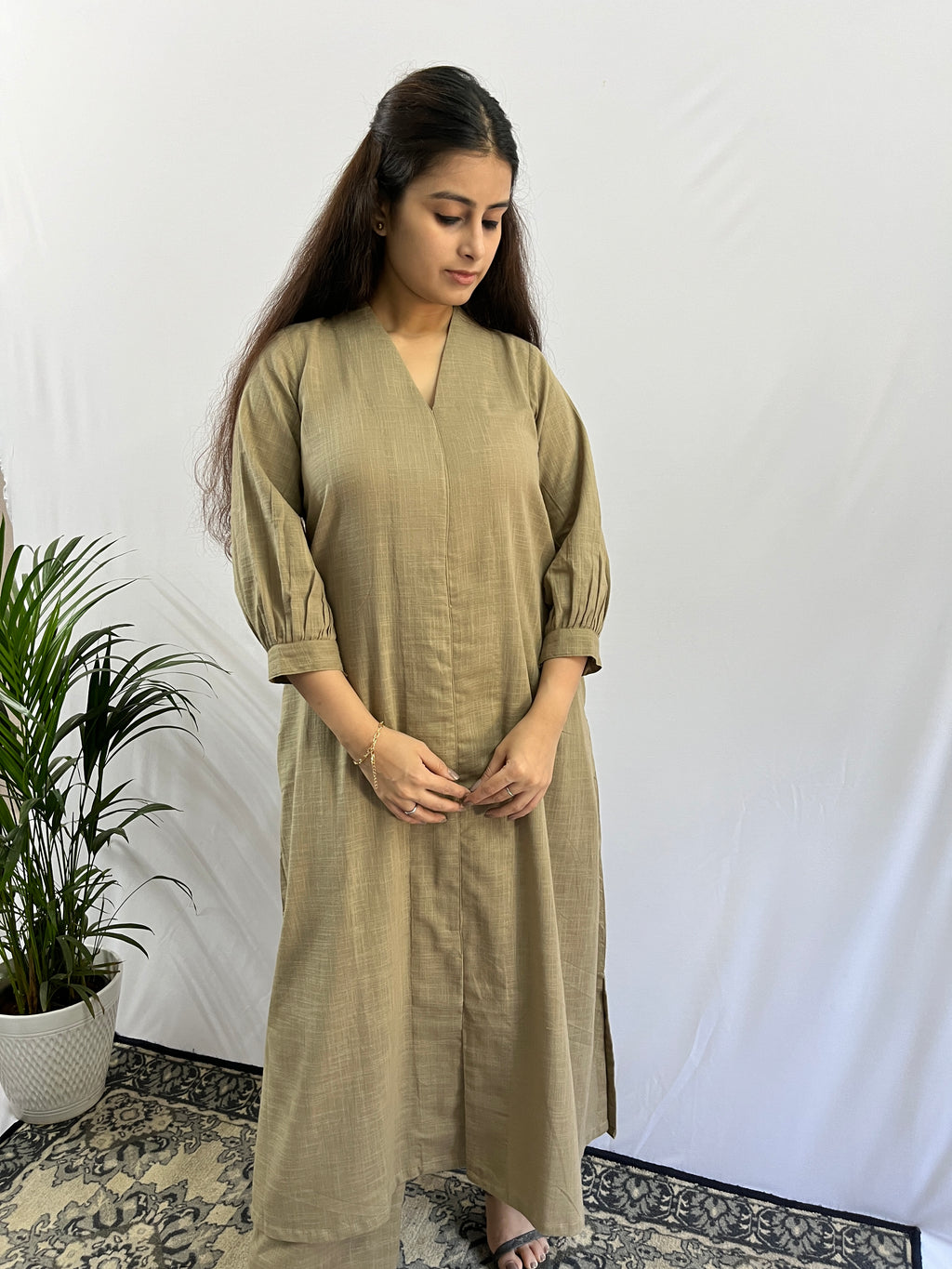 Rubab beige Kurta and Pant set