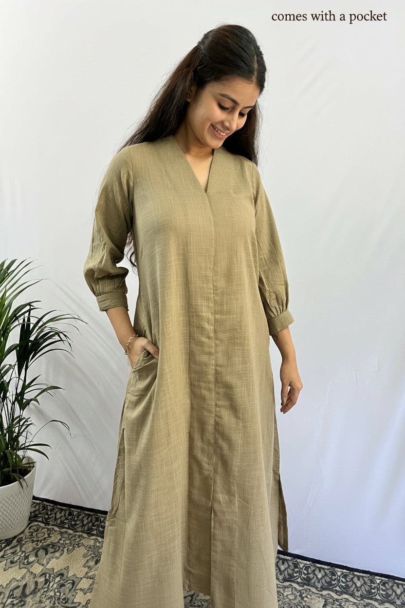 Rubab beige Kurta and Pant set