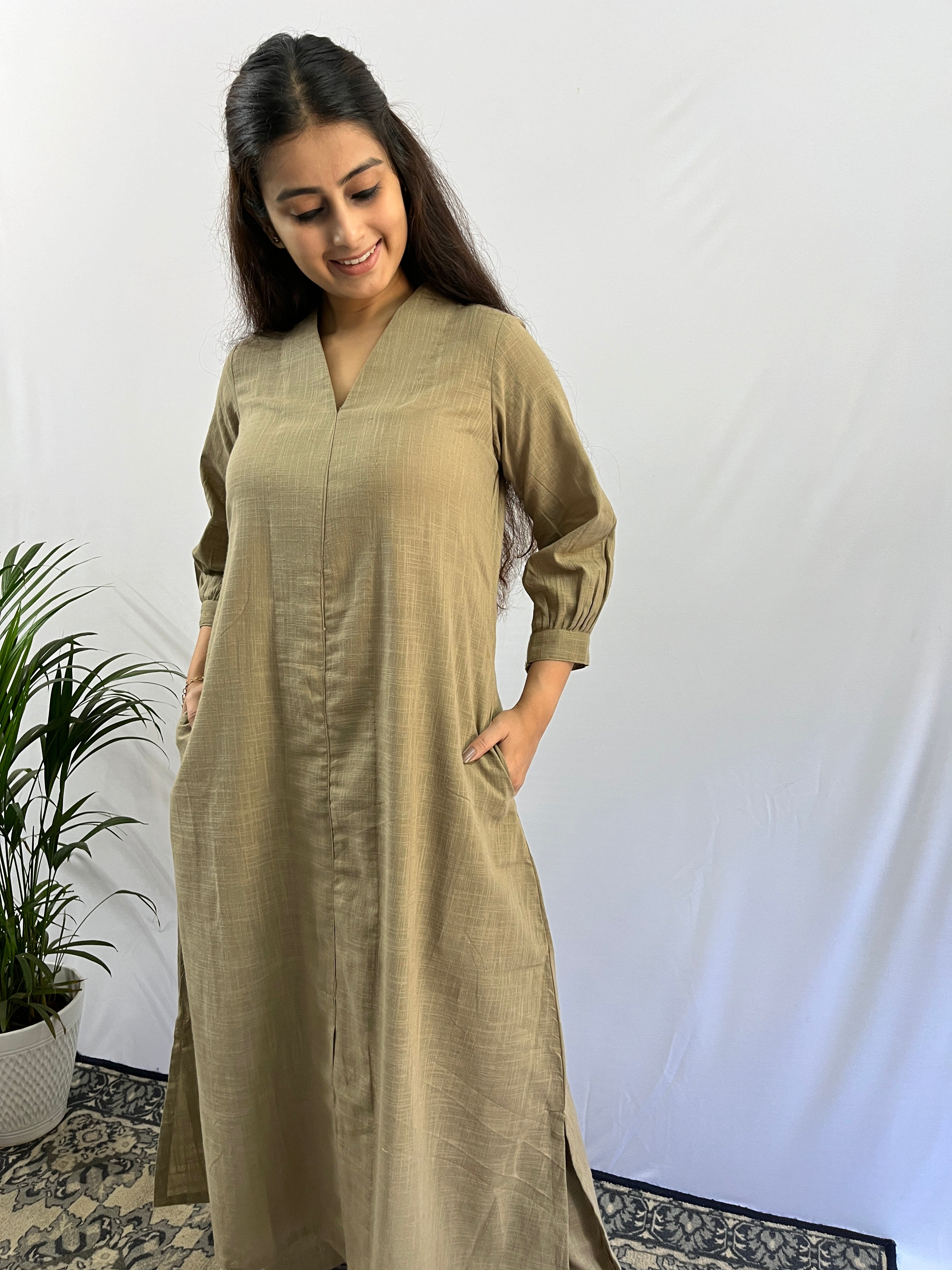 Rubab beige Kurta and Pant set