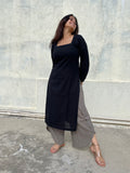 Black Raya Kurta with Dhoti Pants