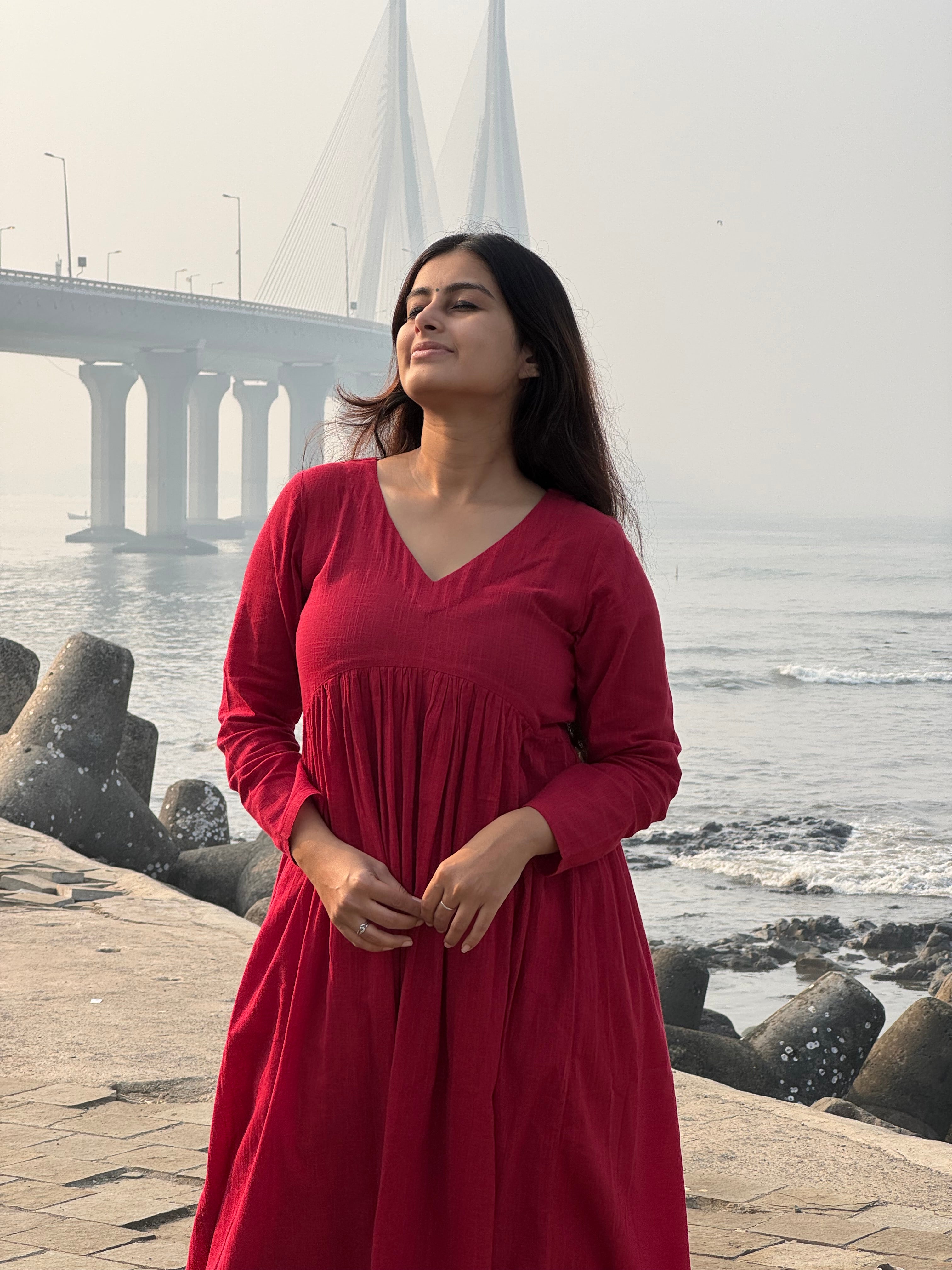 Maroon Masakali Kurta with Dhoti Pants