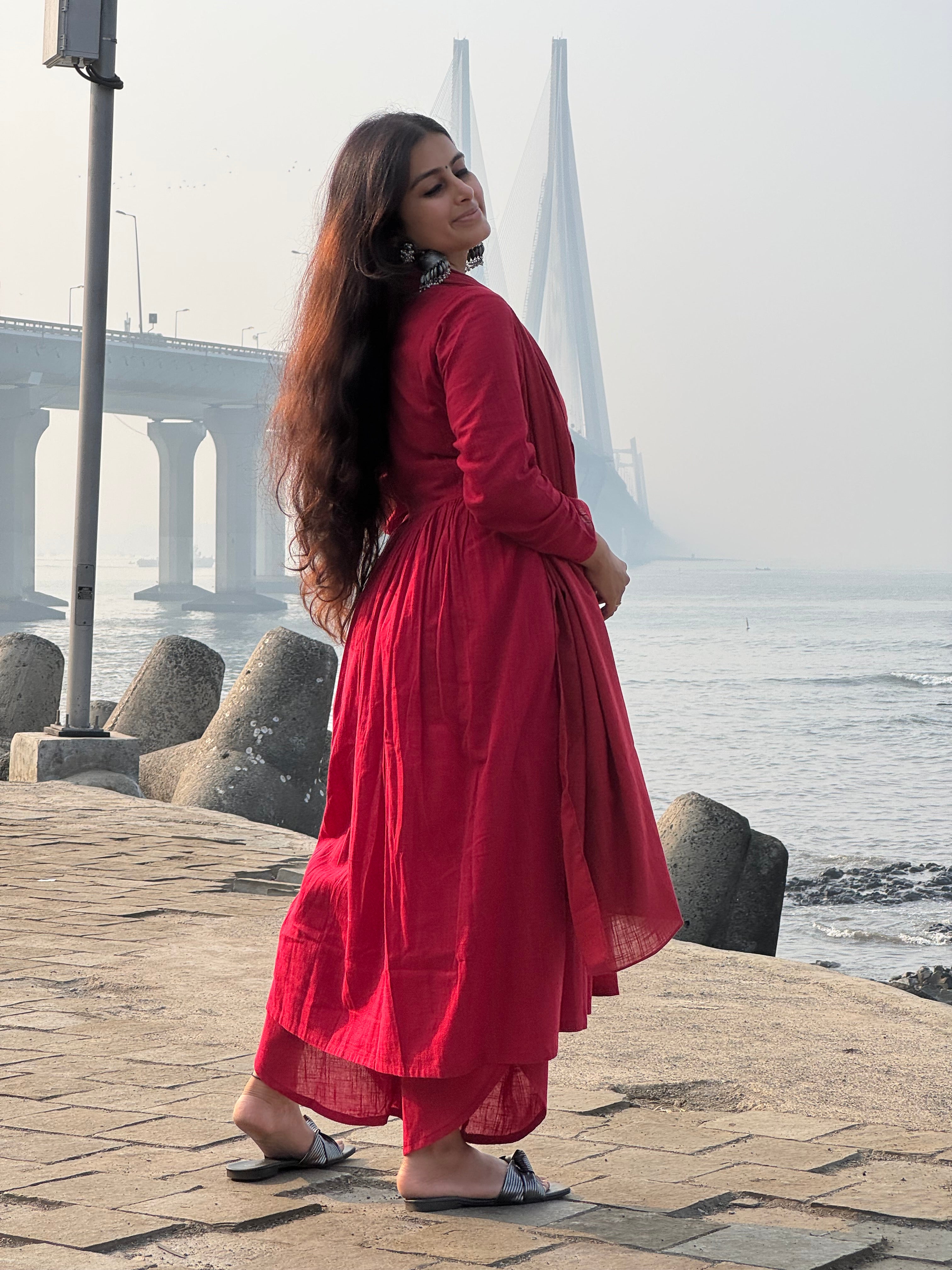 Masakali suit set with Dupatta in Maroon
