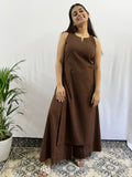 Coffee Brown halter neck Kurta and Pant set