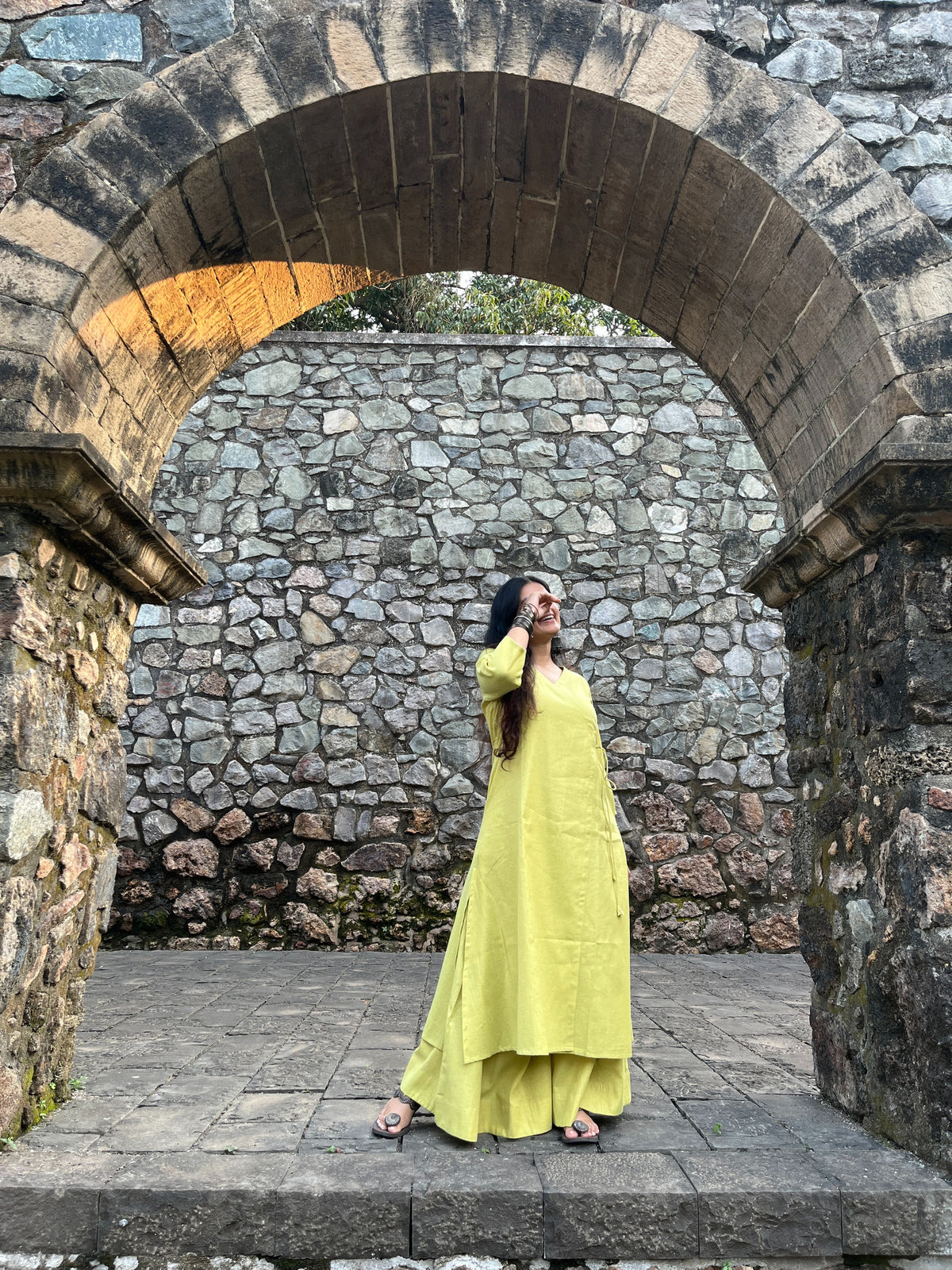 Angarakha suit set in Lime