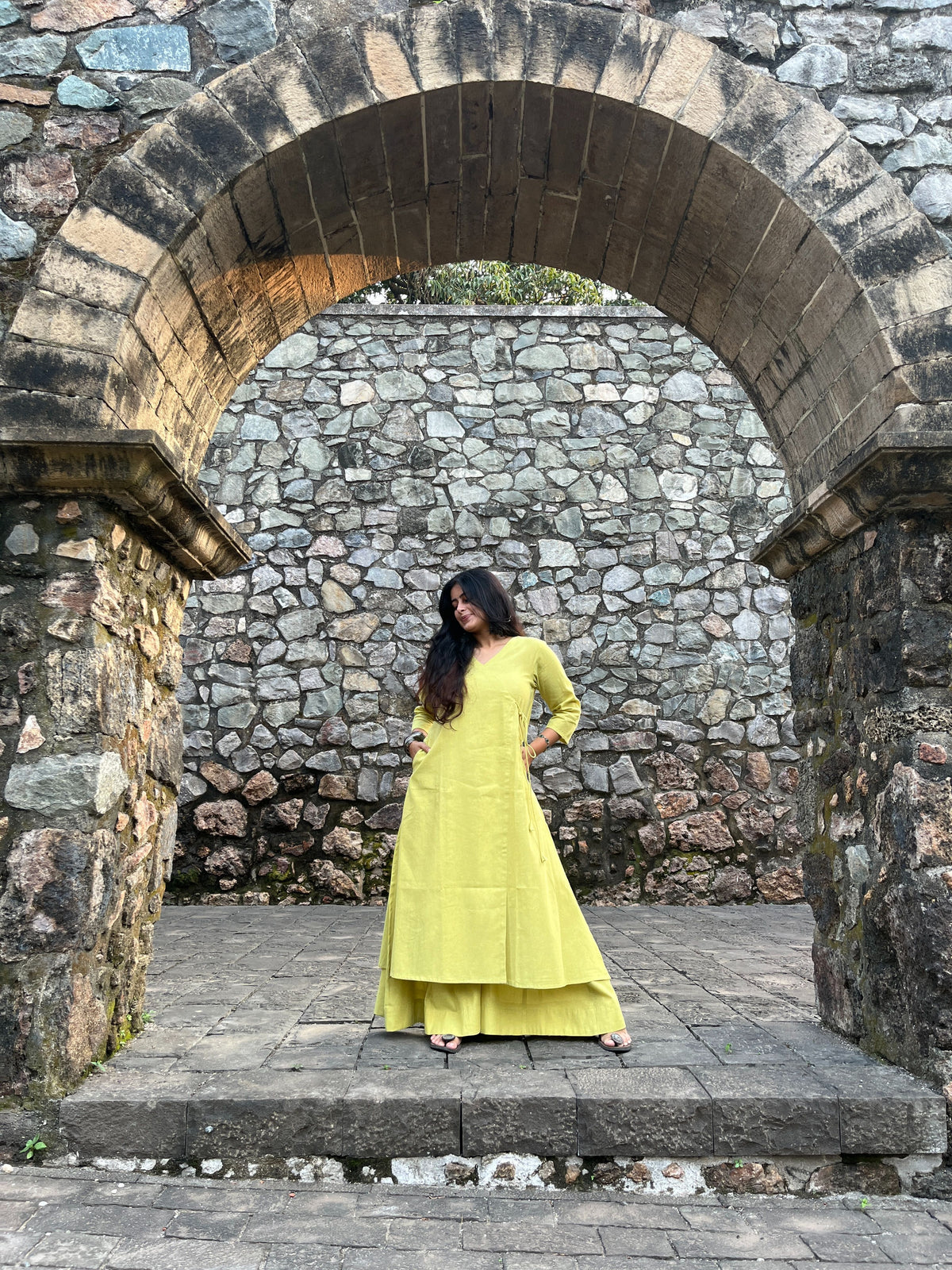 Angarakha suit set in Lime