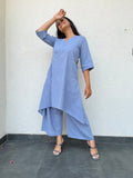 Saba blue kurta and palazzo set full-length front view