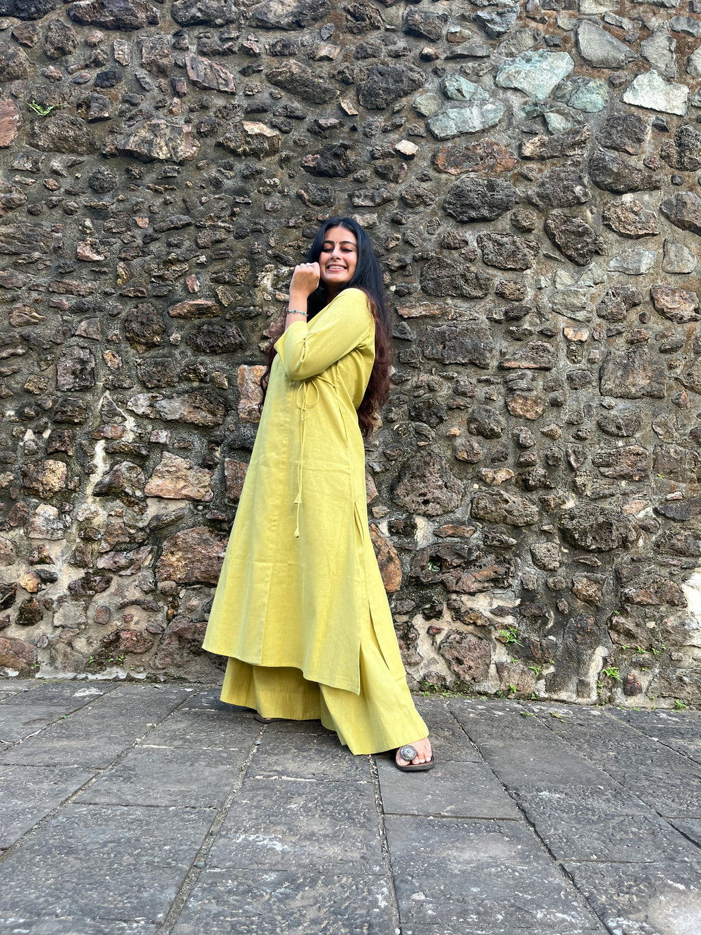 Angarakha suit set in Lime