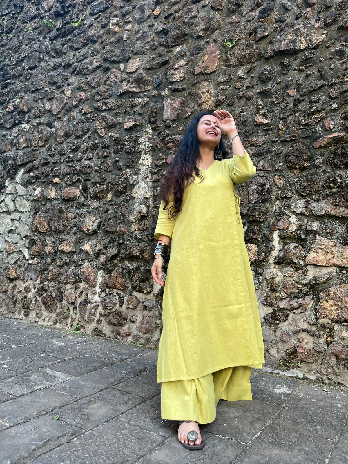 Angarakha suit set in Lime