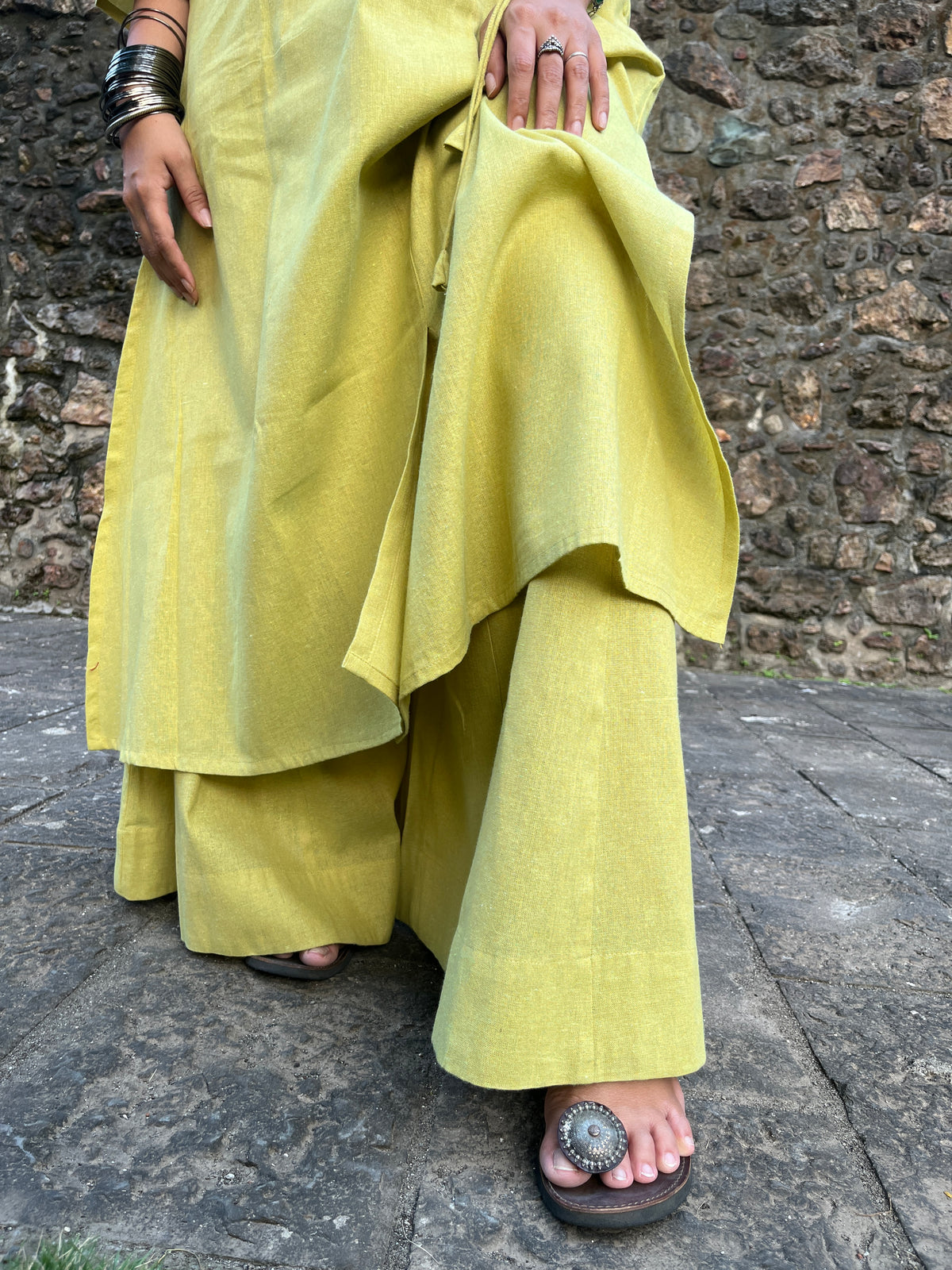 Angarakha suit set in Lime