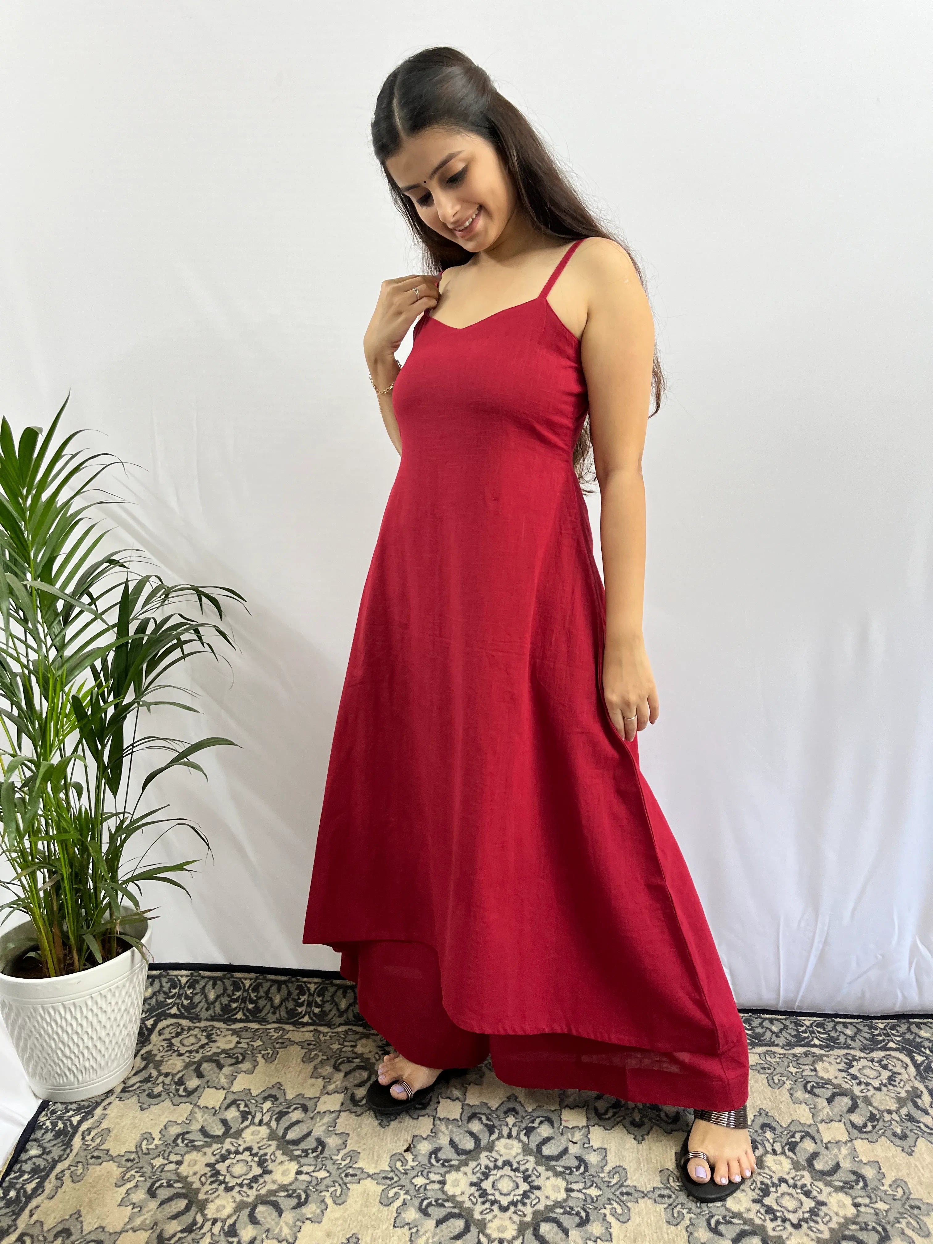 Hossana Kurta with Palazzo in Maroon
