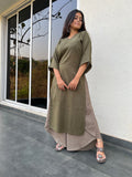 Nia Kurta in Olive with Dhoti Pants
