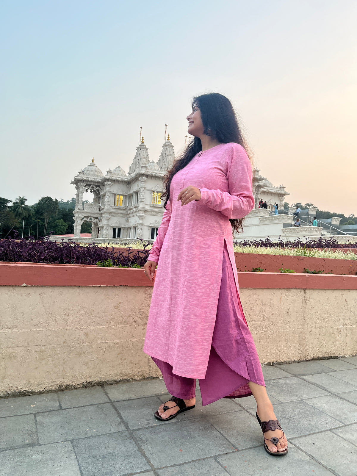 Anah Kurta in baby pink