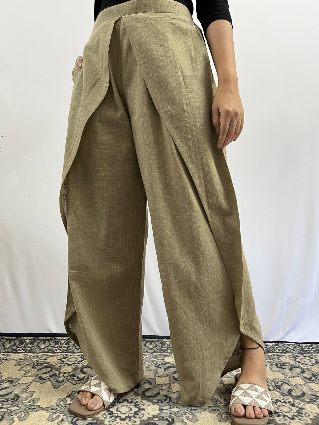 Beige Dhoti Pants