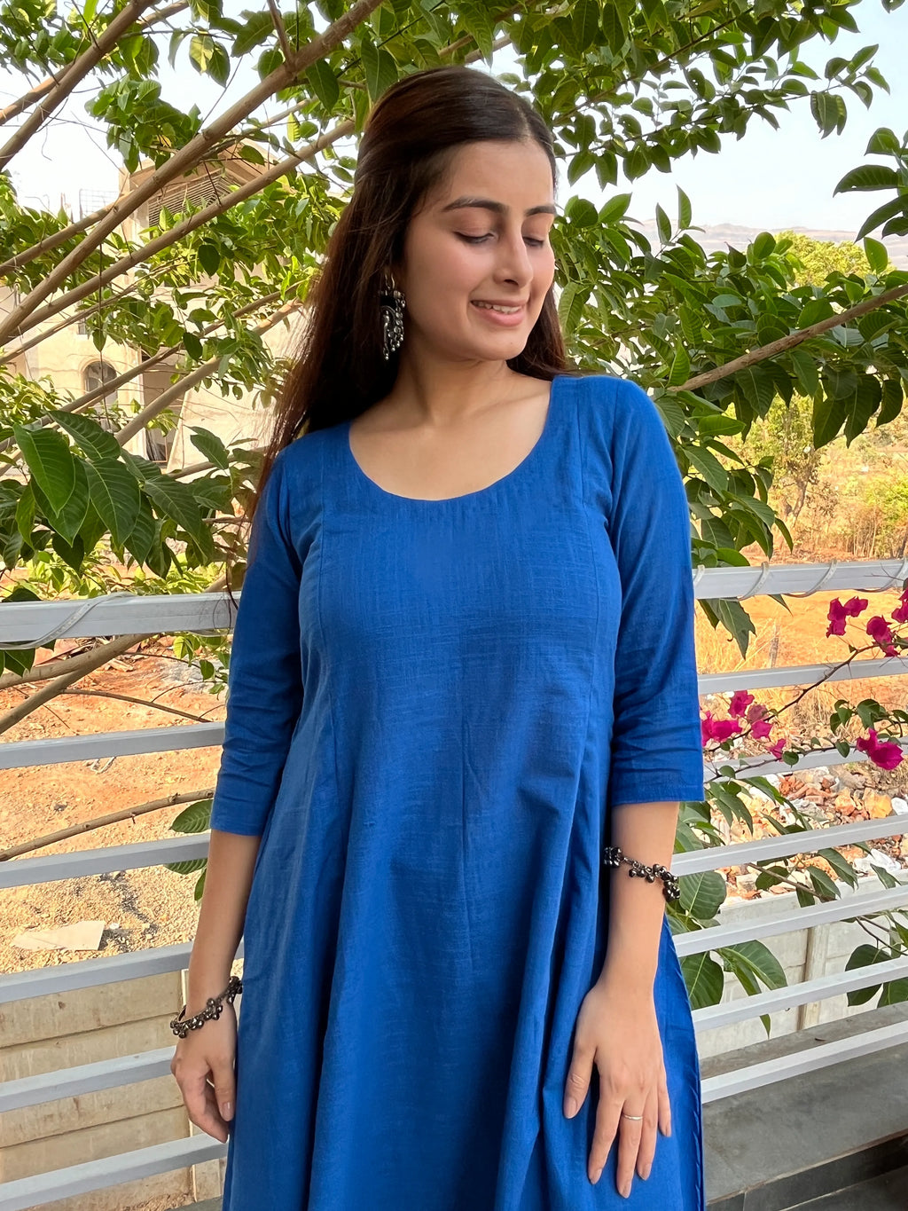 Blue Kali Kurta