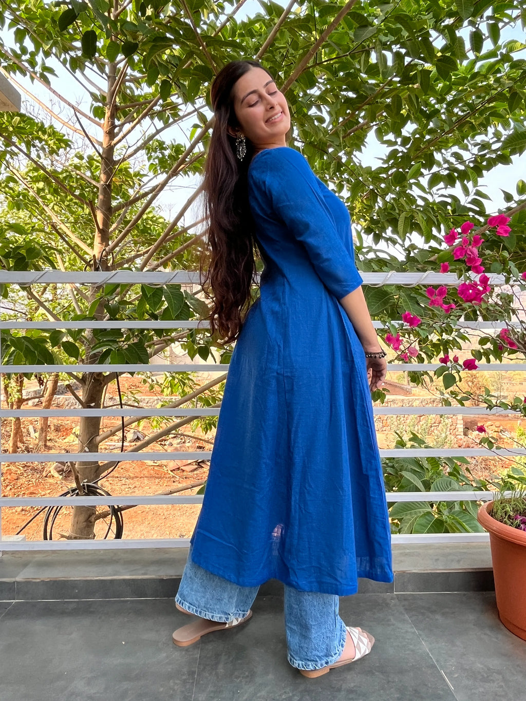 Blue Kali Kurta