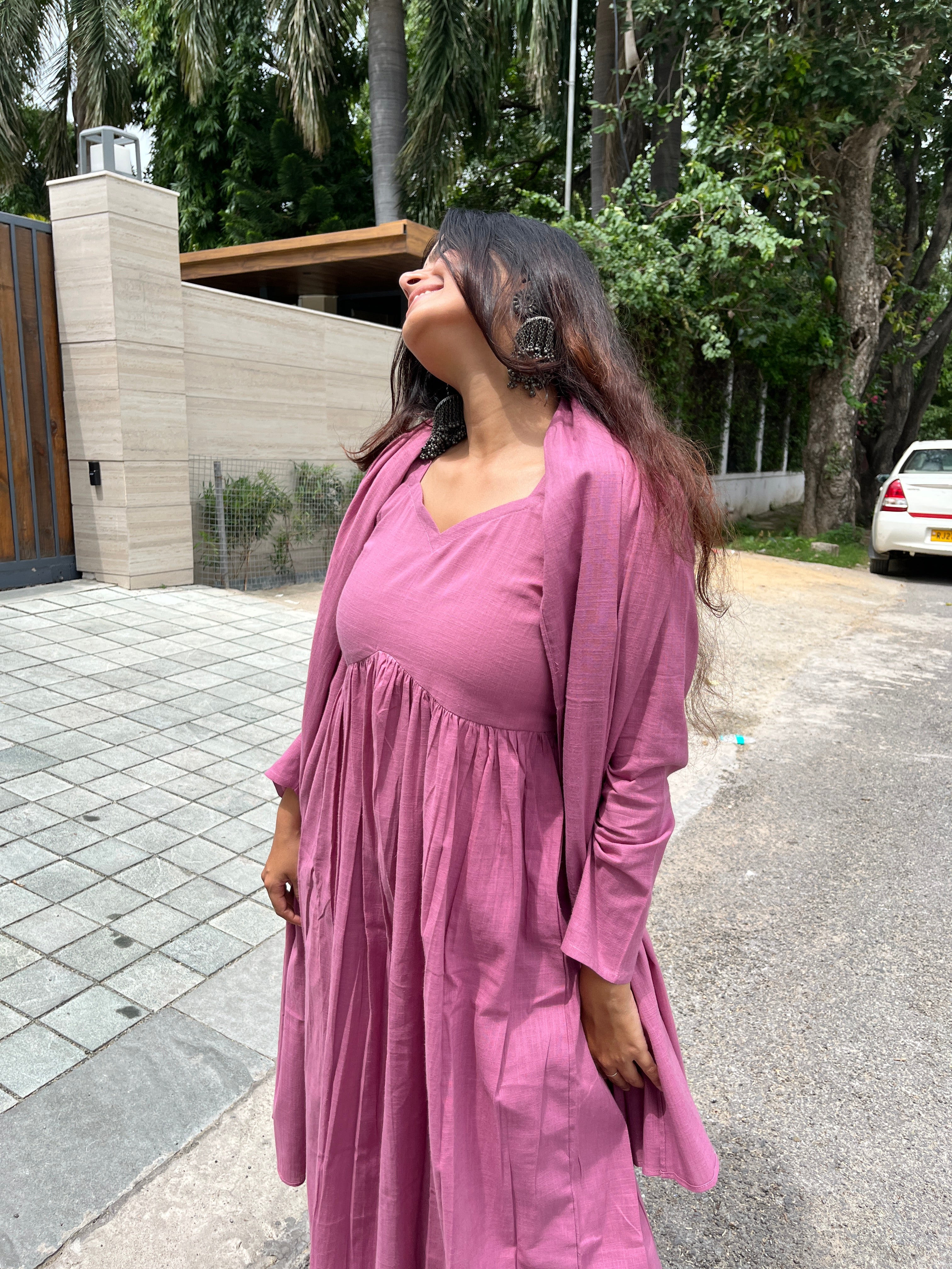 Masakali suit set with Dupatta in Mauve