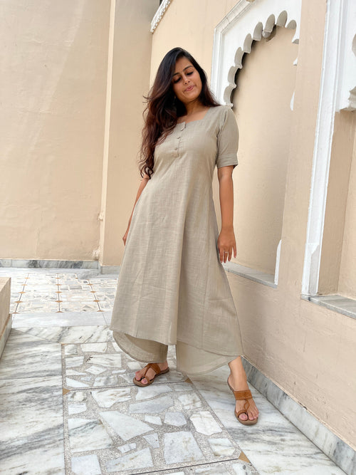 Stuti Kurta with Dhoti Pants in Beige