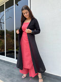 Long-line front open shrug - Black