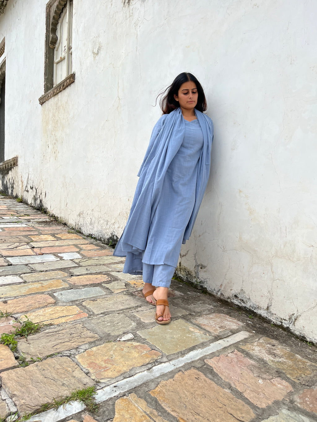 Maayaa suit set with Dupatta in Light Blue