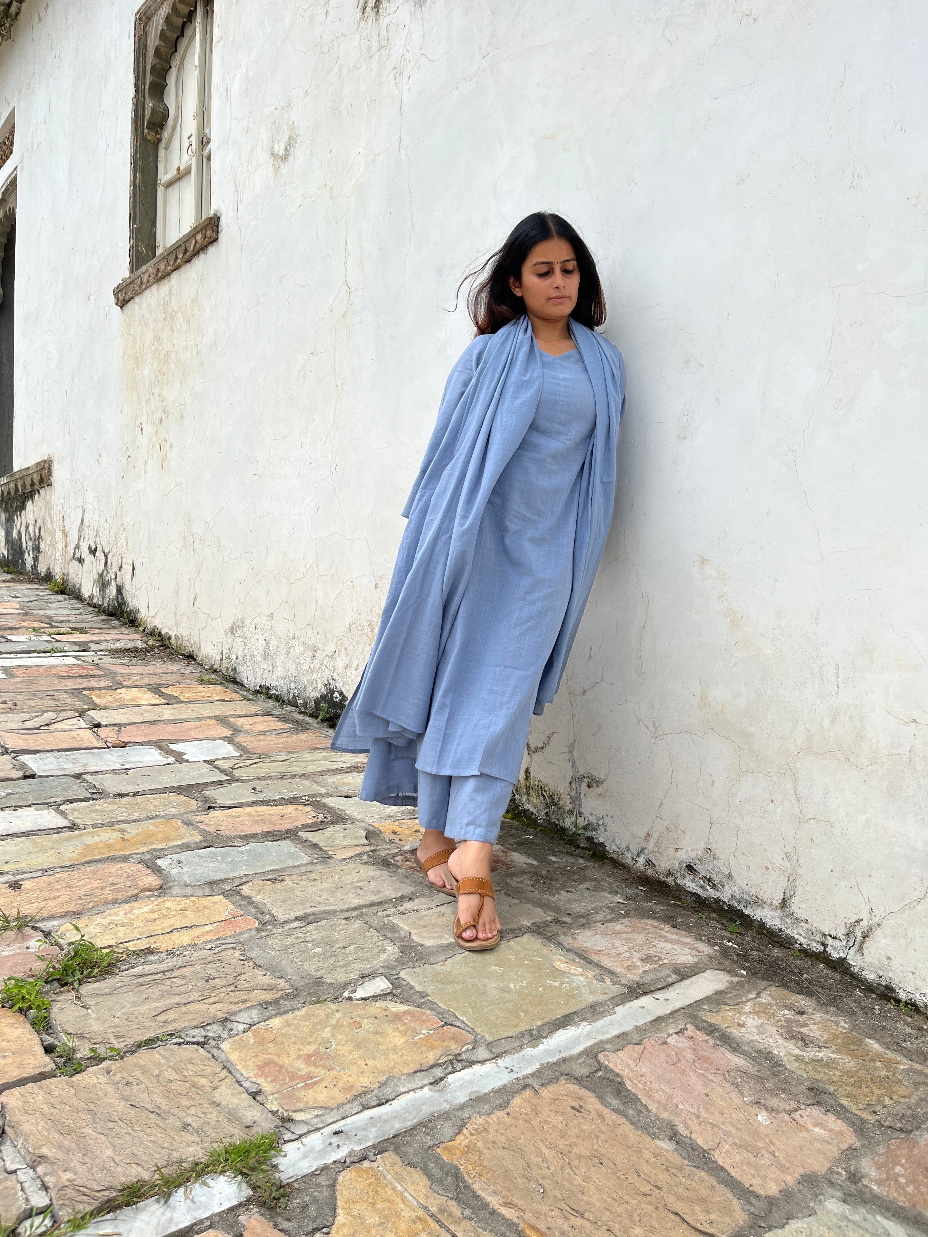 Maayaa suit set with Dupatta in Light Blue