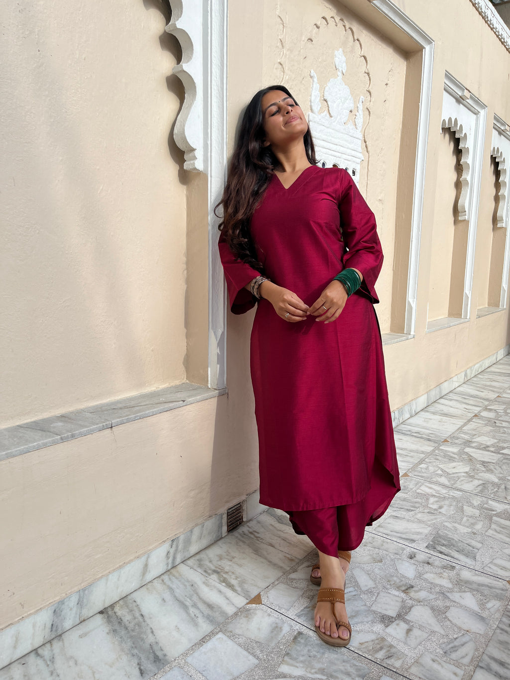 Aarzoo kurta with Dhoti pants in Red