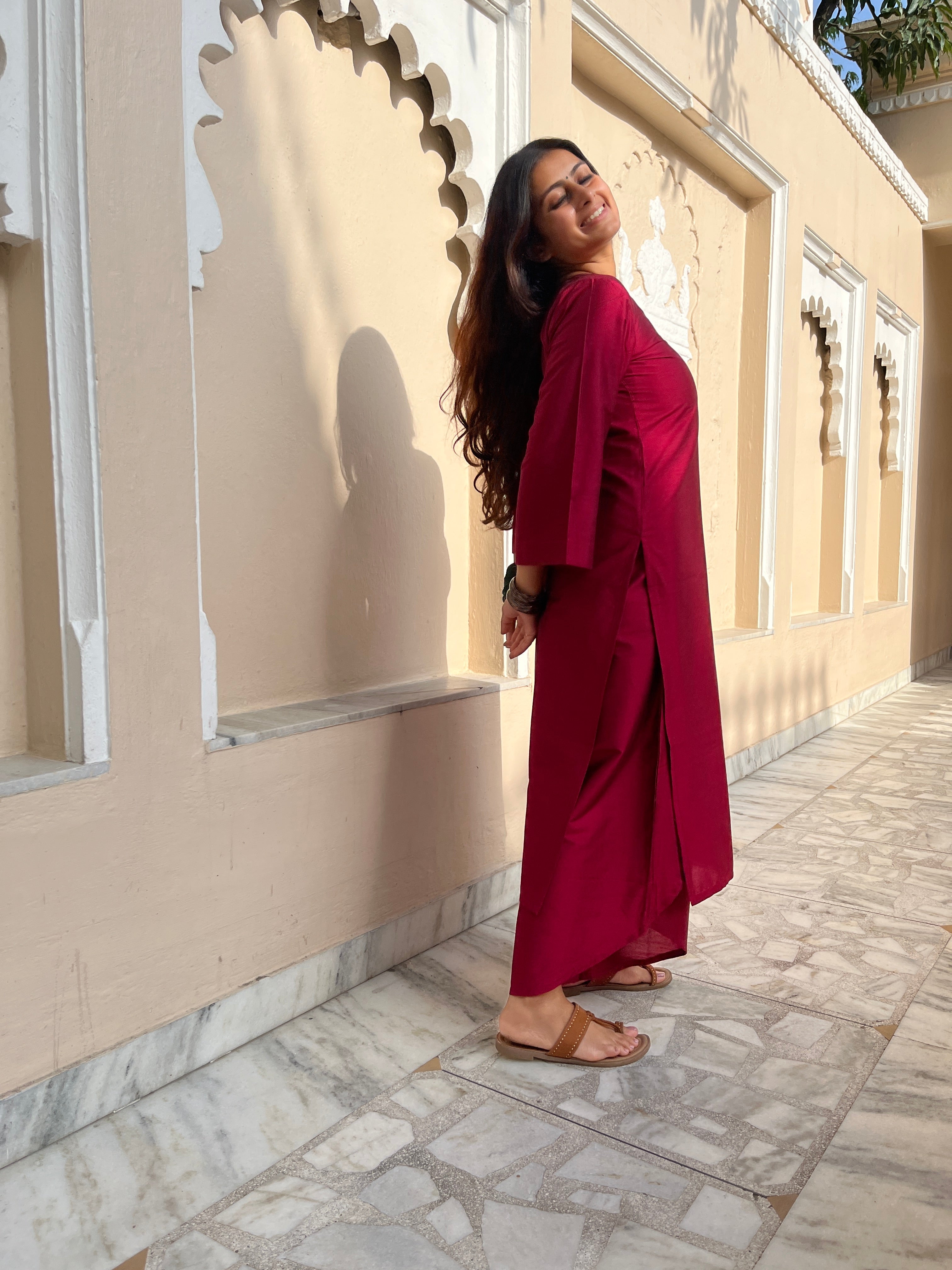 Aarzoo kurta with Dhoti pants in Red