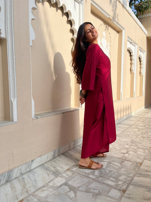 Aarzoo kurta with Dhoti pants in Red
