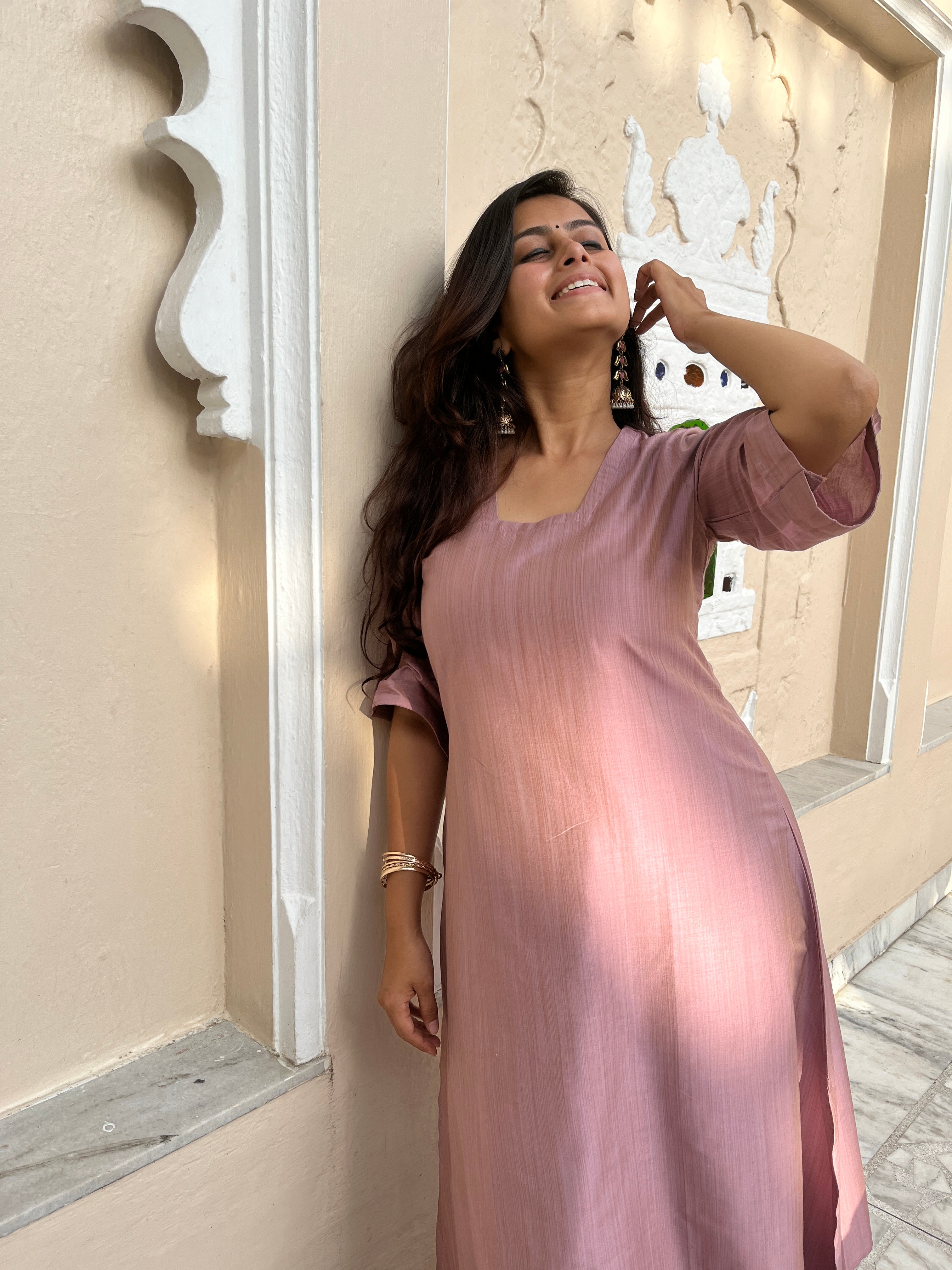 Aanyaa suit set in baby pink